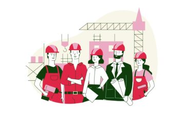 An illustration of occupational safety professionals