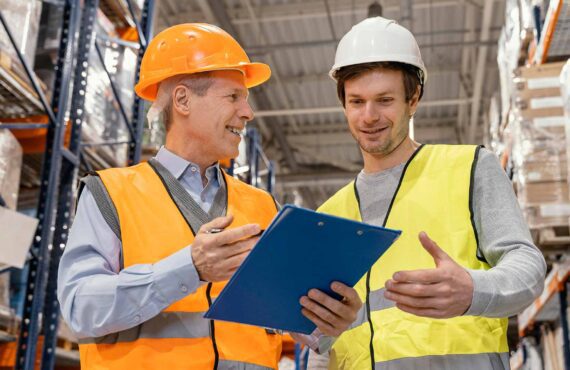 A men with white helmet working on the project