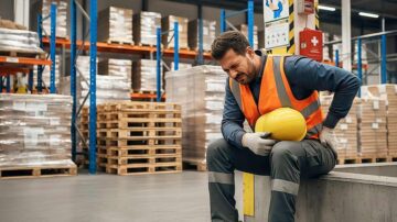 A worker is facing Ergonomics and Musculoskeletal Health issues at the workplace